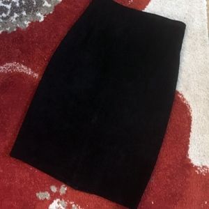 Vintage Black Leather Pencil Skirt